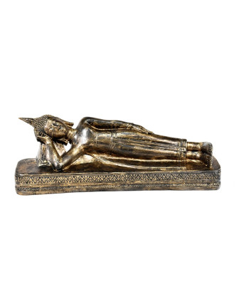 Narodeninový Budha, utorok, živice, zlatá patina, 50cm