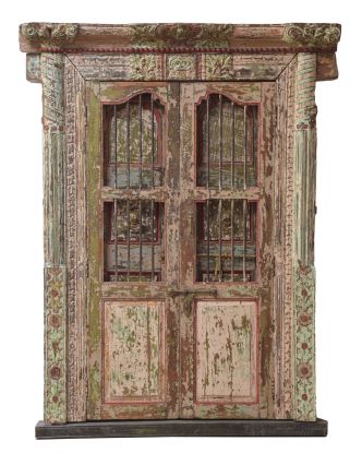 Antik dvere s rámom z Gujaratu, tíkové drevo, 165x14x220cm