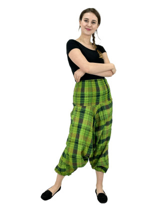 Turecké nohavice, zelené, pružný pás