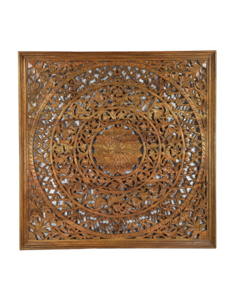 Drevená mandala z mangového dreva, ručne vyrezávaná ,, 200x10x200cm