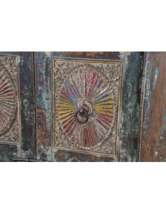 Antik dvere s rámom z Gujarati, teakové drevo, 155x17x221cm