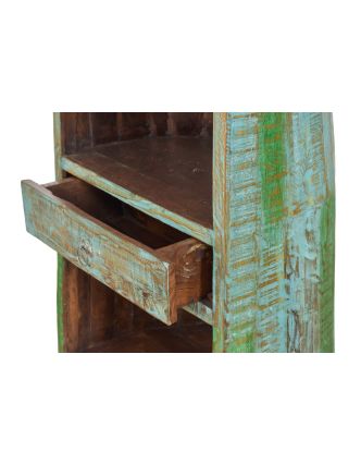 Knižnica z mangového dreva v tvare lode, 59x45x210cm
