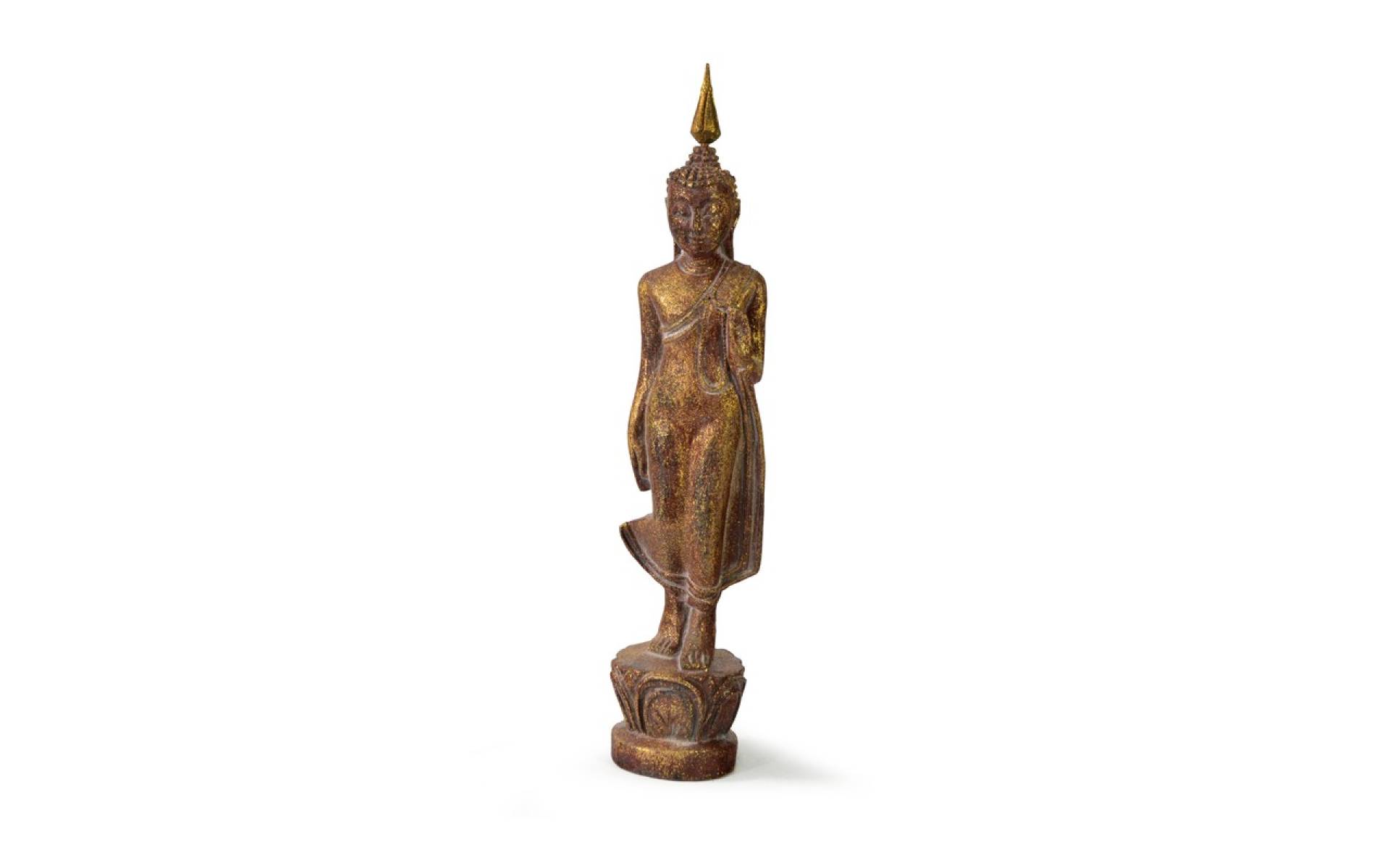 Narodeninový Budha, pondelok, teak, hnedá patina, 26cm