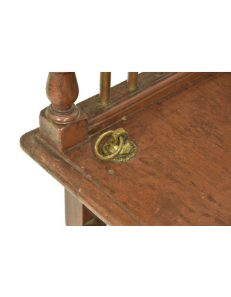 Stará lavička z teakového dreva, závesy pre hojdačku, 156x62x68cm