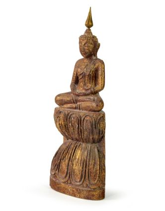 Narodeninový Budha, štvrtok, teak, hnedá patina, 26cm
