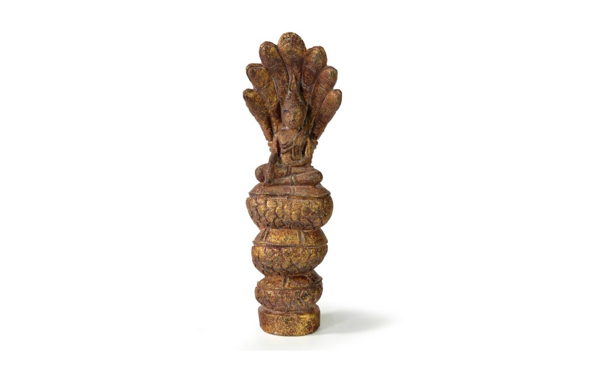 Narodeninový Budha, sobota, teak, hnedá patina, 26cm