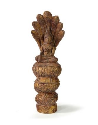Narodeninový Budha, sobota, teak, hnedá patina, 26cm