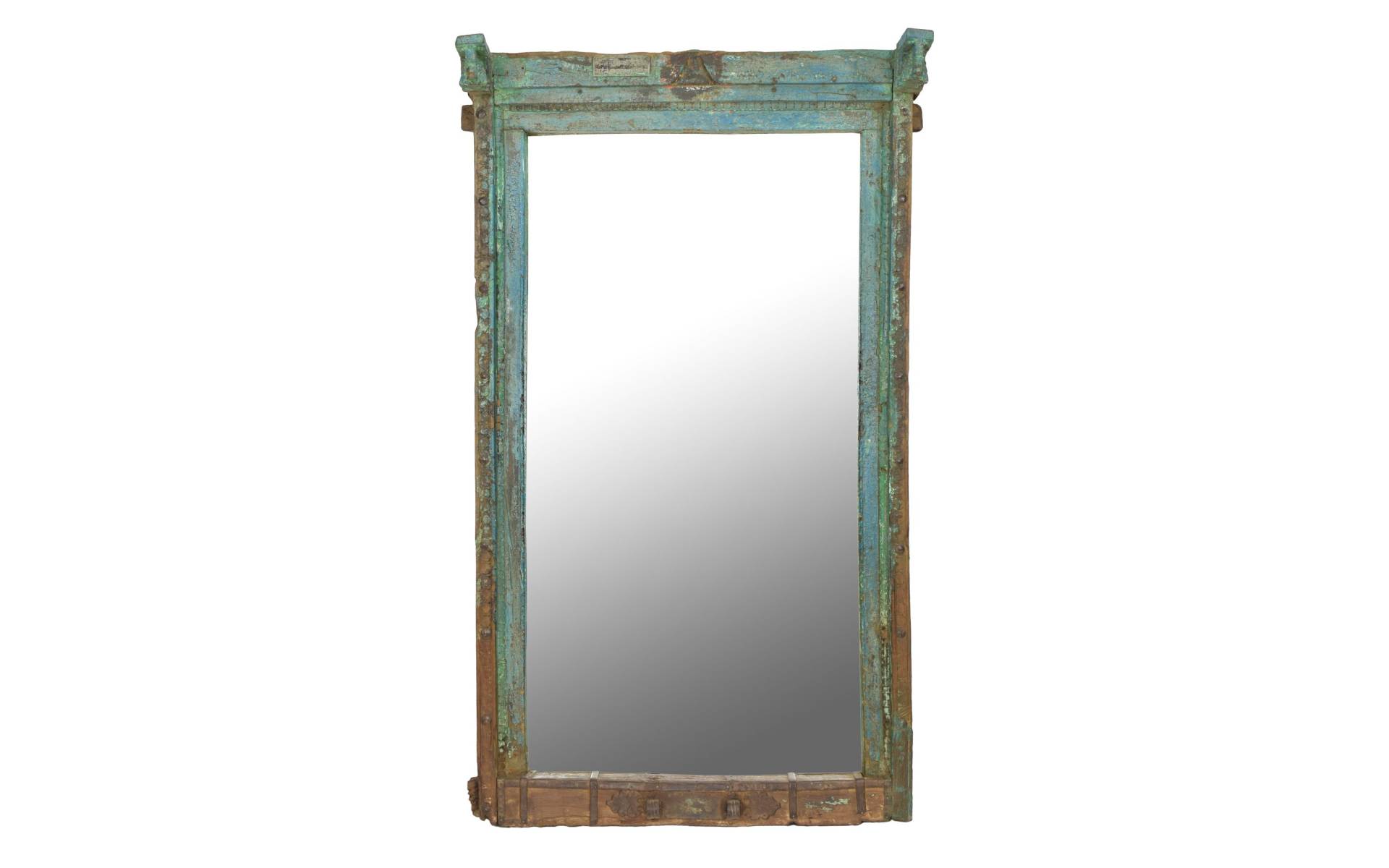 Zrkadlo v ráme zo starého teakového dreva, 107x30x190cm