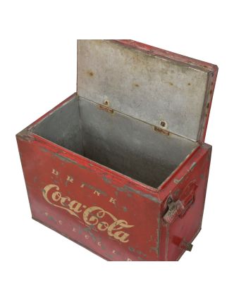 Plechová chladnička, Coca Cola, 44x24x34cm, antik