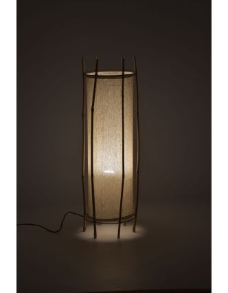 Stojacia lampa/tienidlo z bambusu a látky, 25x25x80cm