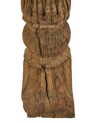 Starý, ručne vyrezávaný stĺp z teakového dreva, 25x25x154cm