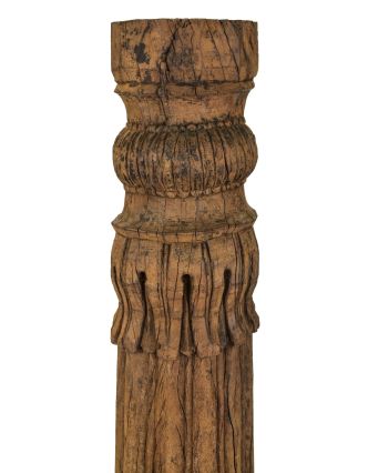 Starý, ručne vyrezávaný stĺp z teakového dreva, 25x25x154cm