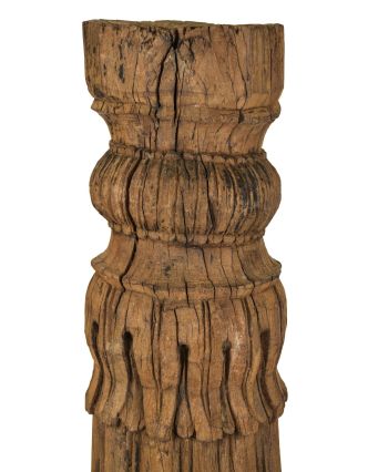 Starý, ručne vyrezávaný stĺp z teakového dreva, 25x25x157cm