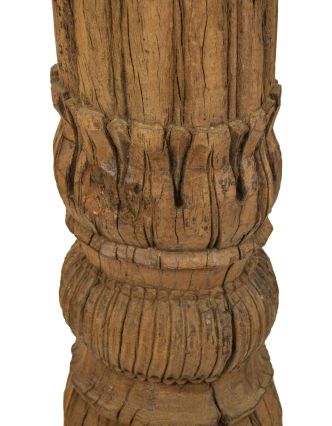 Starý, ručne vyrezávaný stĺp z teakového dreva, 25x25x157cm