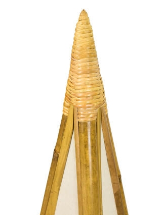 Stojacia lampa/tienidlo z bambusu a látky, 50x50x117cm