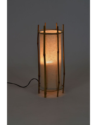Stojacia lampa/tienidlo z bambusu a látky, 19x19x50cm