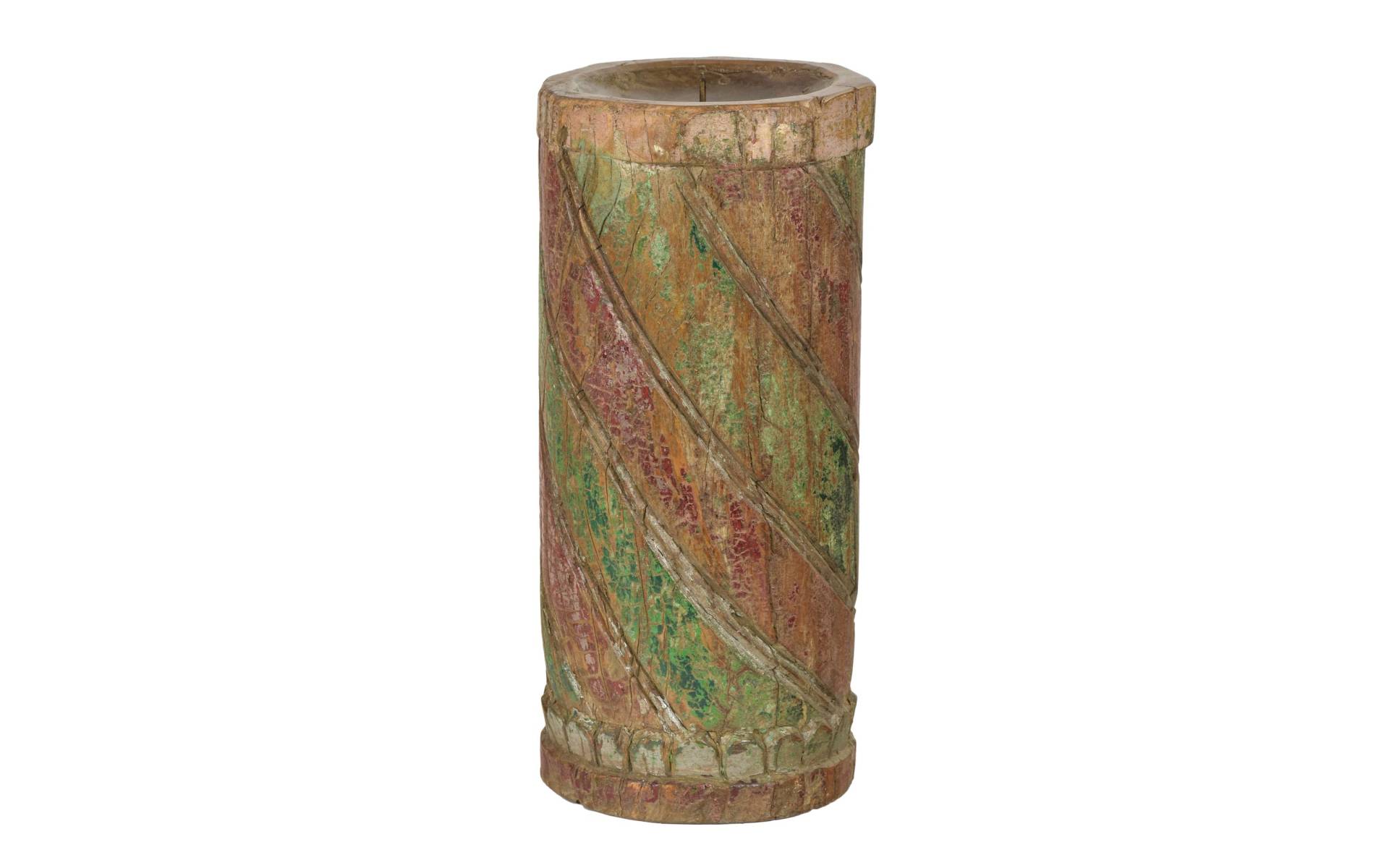 Drevený svietnik zo starého teakového stĺpu, 17x17x39cm