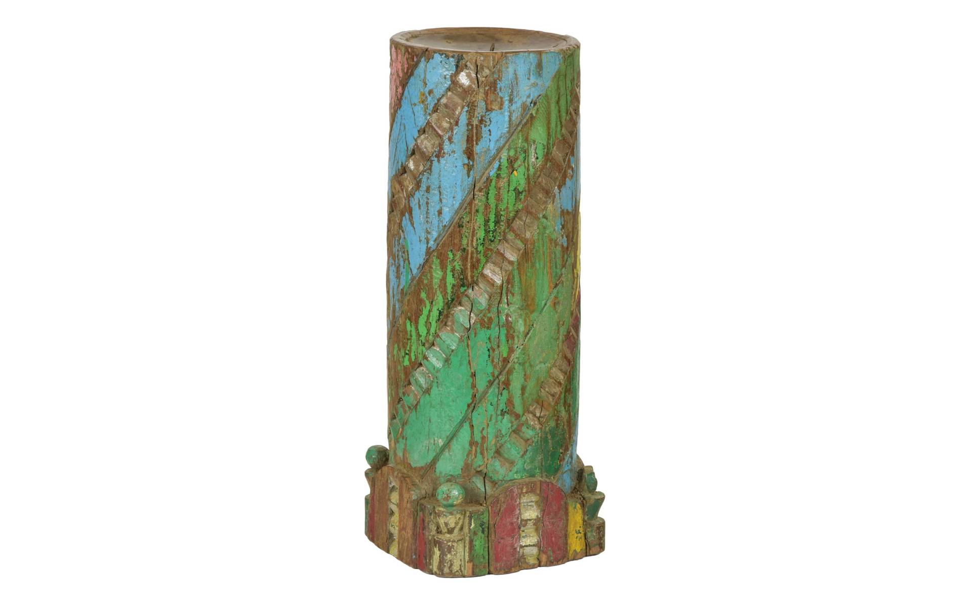 Drevený svietnik zo starého teakového stĺpu, 18x18x48cm