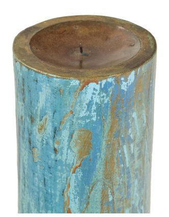 Drevený svietnik zo starého teakového stĺpu, 16x16x44cm
