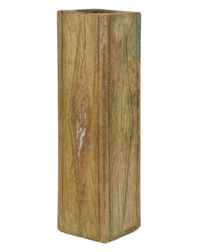 Drevený svietnik zo starého teakového stĺpa, 19x19x69cm