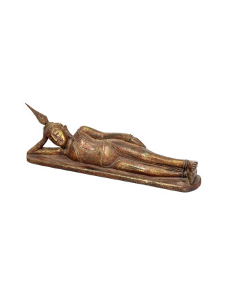 Narodeninový Budha, utorok, teak, hnedá patina, 35cm