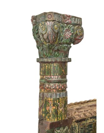 Posteľ vyrobená zo starých vrát a stĺpov, antik teak, 217x237x190cm