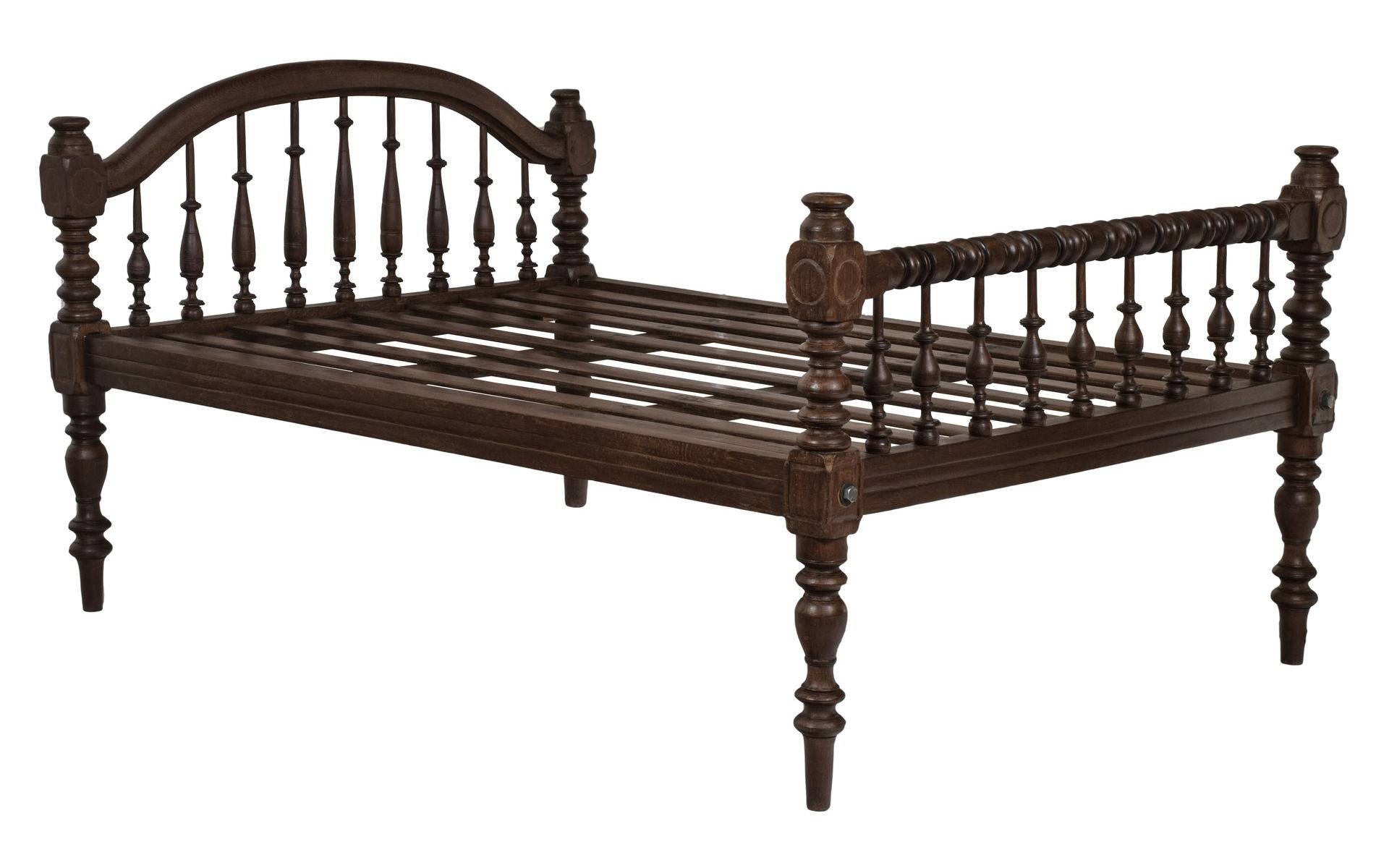 Starožitná posteľ z teakového dreva, 218x158x126cm