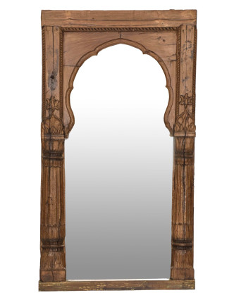 Zrkadlo v ráme zo starého portálu, antik, teak, 104x9x205cm
