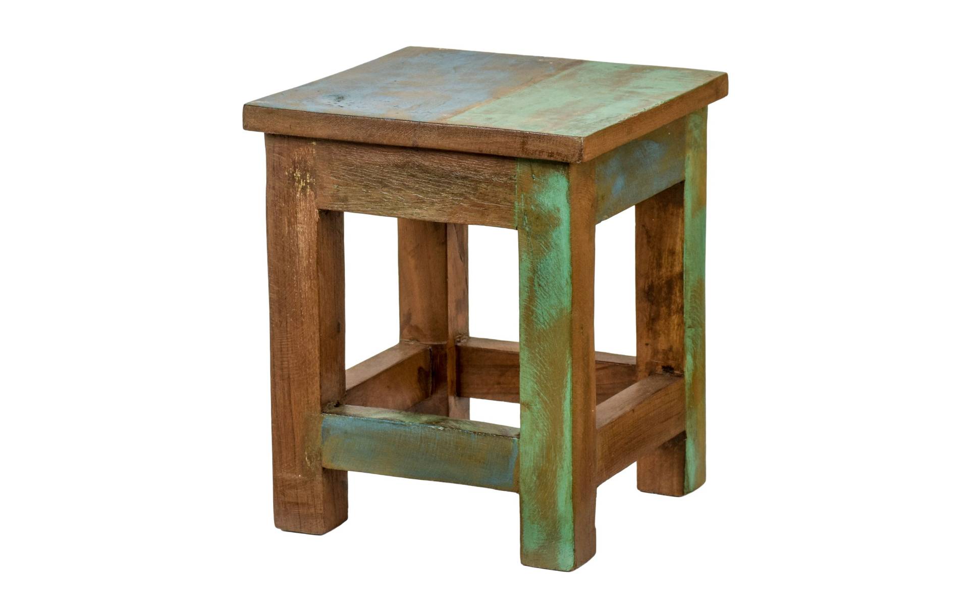 Stolička z antik teakového dreva, "GOA" štýl, 25x25x30cm