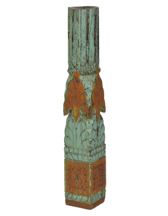 Dřevěný svícen ze starého teakového sloupu, 11x11x71cm