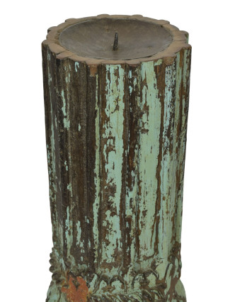 Dřevěný svícen ze starého teakového sloupu, 11x11x71cm
