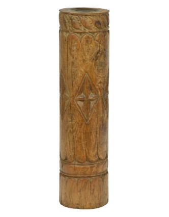 Dřevěný svícen ze starého teakového sloupu, 15x15x60cm