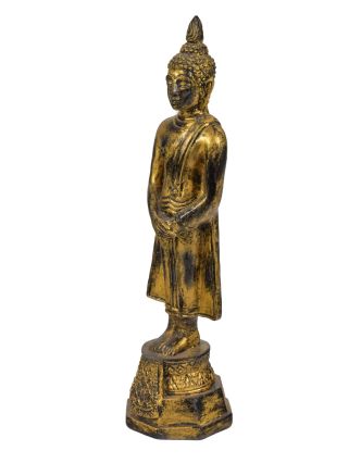 Narodeninový Budha, nedeľa, živica, zlatá patina, 30cm