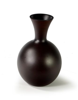 Tmavo hnedá elegantný váza z palmového dreva, výška 31cm