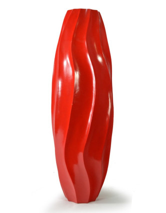 Červená váza z palmového dreva, výška 62cm