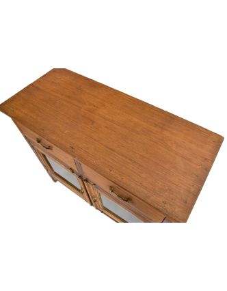 Presklená skrinka z teakového dreva, 102x45x90cm