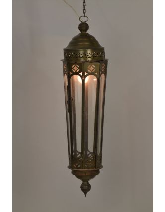 Presklená lampa v orientálnom štýle, zlatá patina, 20x75cm