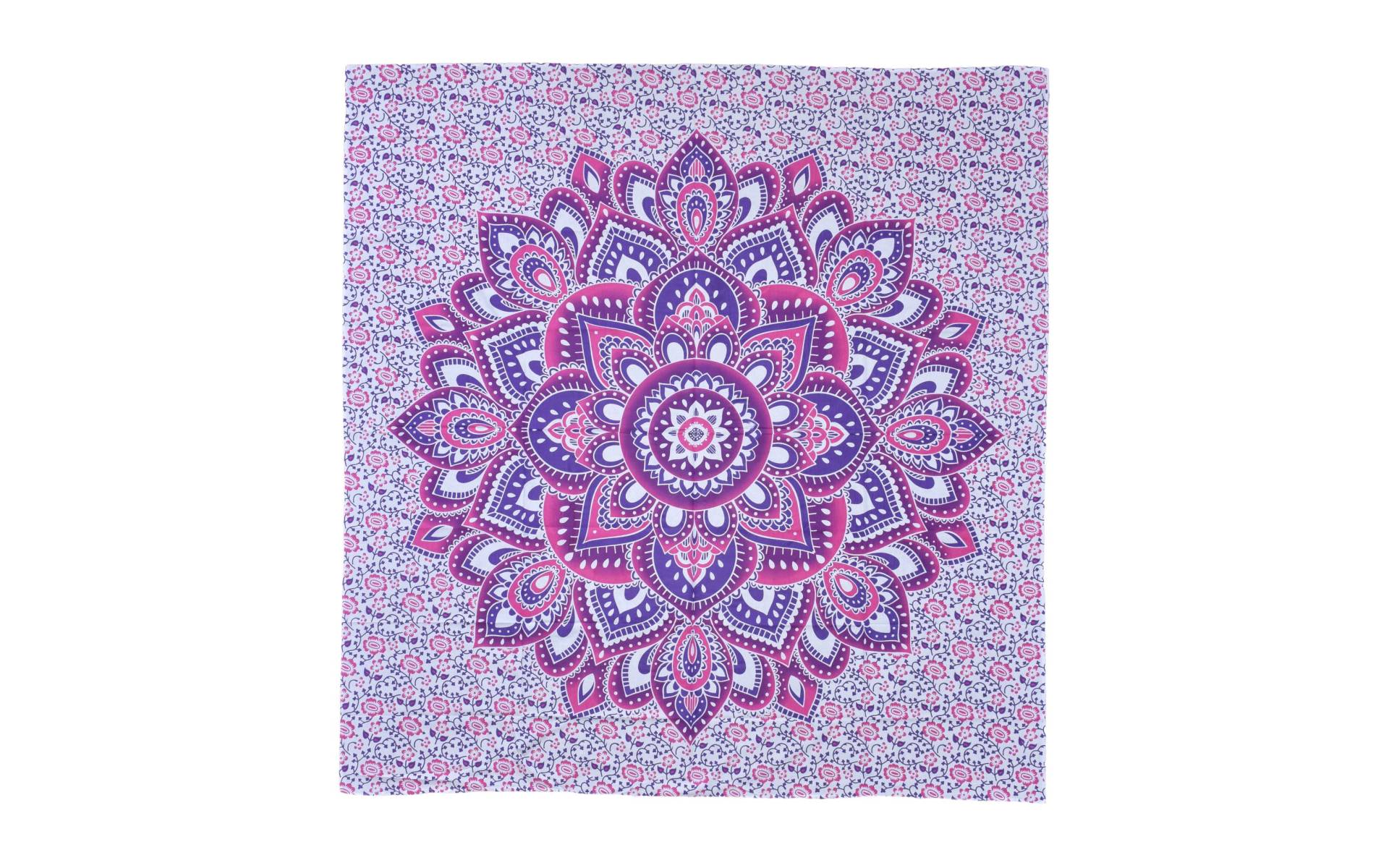 Prikrývka na posteľ, ružovo-fialová tlač, mandala, 220x230cm