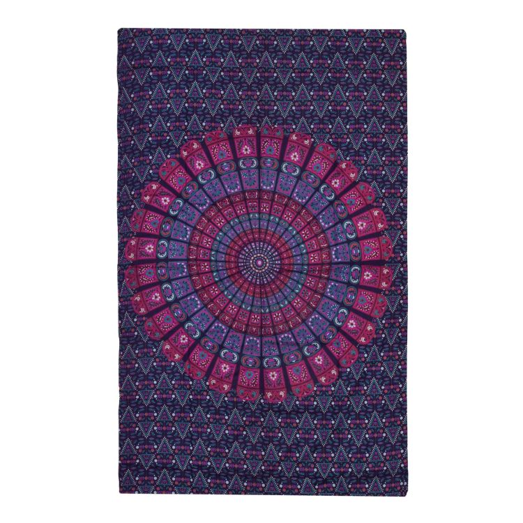 Prikrývka na posteľ "Barmeri round" kvety, fialovo-ružový 130x210cm