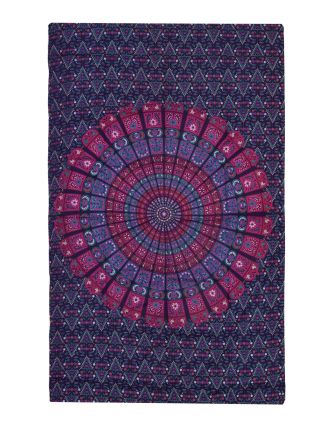 Prikrývka na posteľ "Barmeri round" kvety, fialovo-ružový 130x210cm