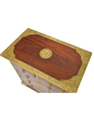 Komoda z palisandrového dreva zdobená mosadzným kovaním, 77x46x80cm