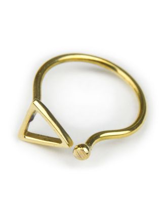 Prsteň, trojuholník, otvorený, postriebrený (10µm)
