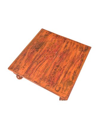 Starý čajový stolek z teakového dřeva, 58x58x21cm