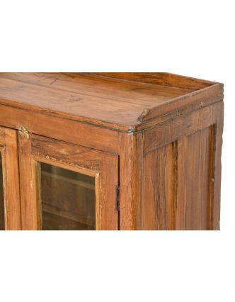 Presklená skrinka z teakového dreva, 62x33x95cm