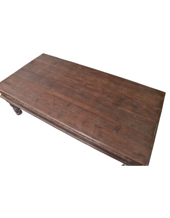 Konferenčný stolík z teakového dreva, ručne vyrezávaný, 182x93x55cm