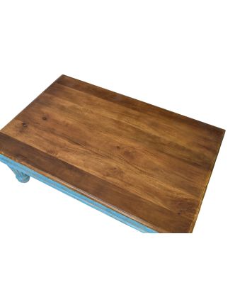 Konferenčný stolík z mangového dreva, ručné rezby, 120x75x45cm