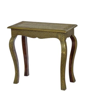 Stolička z palisandrového dreva, mosadzné kovanie, 63x33x61cm