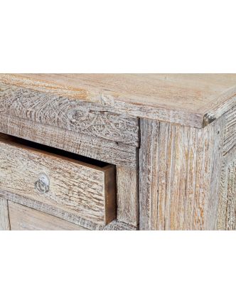 Konzolový stolík z teakového dreva, šuplíky, 150x45x92cm