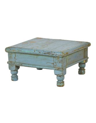 Starý čajový stolek z teakového dřeva, 31x31x17cm