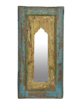 Zrkadlo v ráme z teakového dreva, 34x5x68,5cm